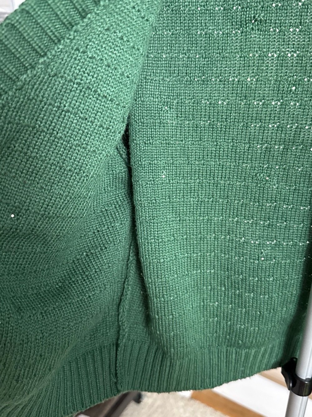 Mighty Fine Emerald Green Pearl-Embellished Loop-Knit Cardigan - Picture 5 of 7